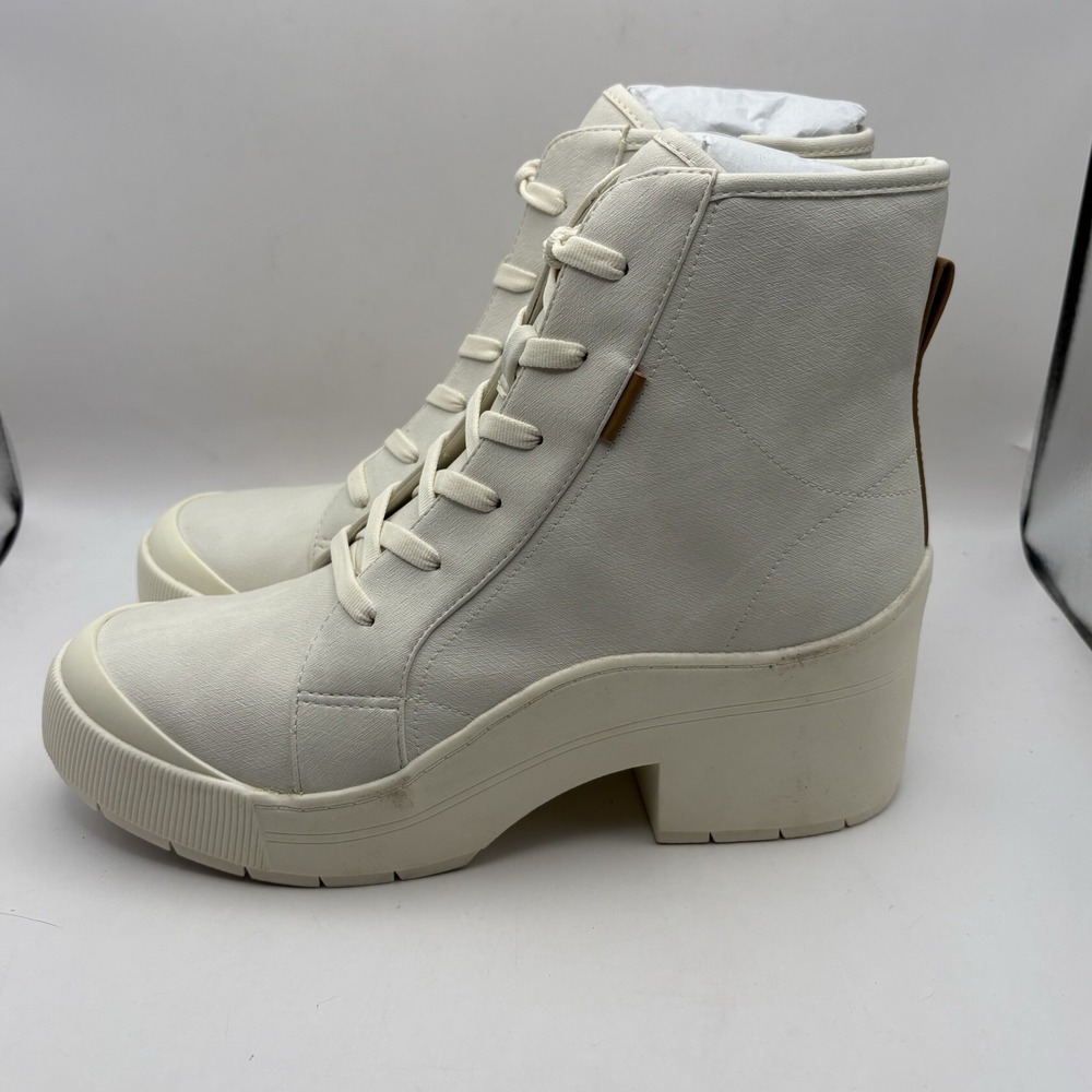 Dr Scholls‎ Time Off Up White Lace Up High Top Platform Boots Womens 10M
